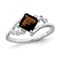 Gem And Harmony 4/5 Carat (ctw) Princess-Cut Smoky Quartz Ring in Sterling Silver